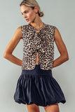 Leopard Print Padded Vest