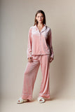 Corin Stripe Velvet Pajama Set