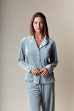 Corin Stripe Velvet Pajama Set