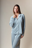 Corin Stripe Velvet Pajama Set