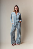 Corin Stripe Velvet Pajama Set