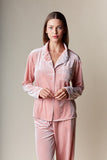 Corin Stripe Velvet Pajama Set