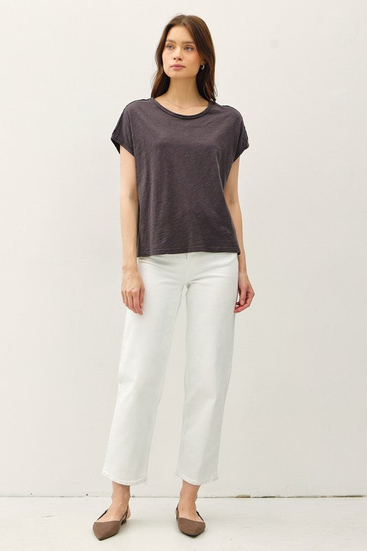 Zia Exposed Seam Top