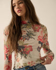 Presley Floral Mesh Top