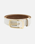 Lasse | Gold Buckle Skinny Classic Design Leather Belt Women