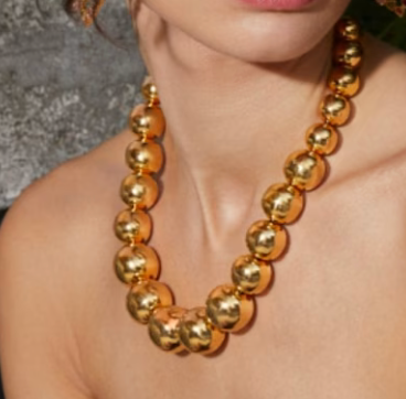 Elysian- Bead Necklace- Steel 14K-Waterproof Cascading sizes
