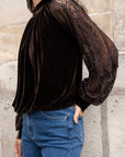 Daria Velvet Lace Blouse