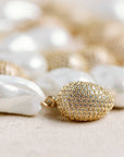 Sparkling Vintage Chunky Gold & Pearl Drop Holiday Earrings