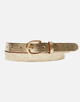 Eva | Metallic Skinny Fun Full Grain Leather Belt Women