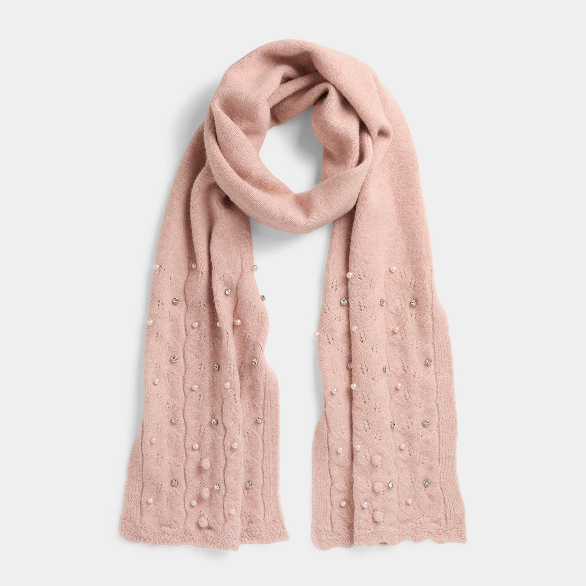 Sweet Scallop Glam Knit Scarf