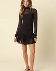 Nia Ruched Drop Waist Mesh Dress