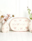Small Heart Dish with Bows-Ivory & Pink
