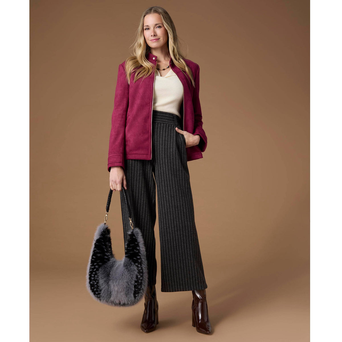Galyna Faux Fur Hobo