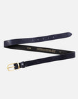 Lasse | Gold Buckle Skinny Classic Design Leather Belt Women