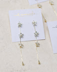 Diamond Daisy Gold Duster Drop Holiday Earrings