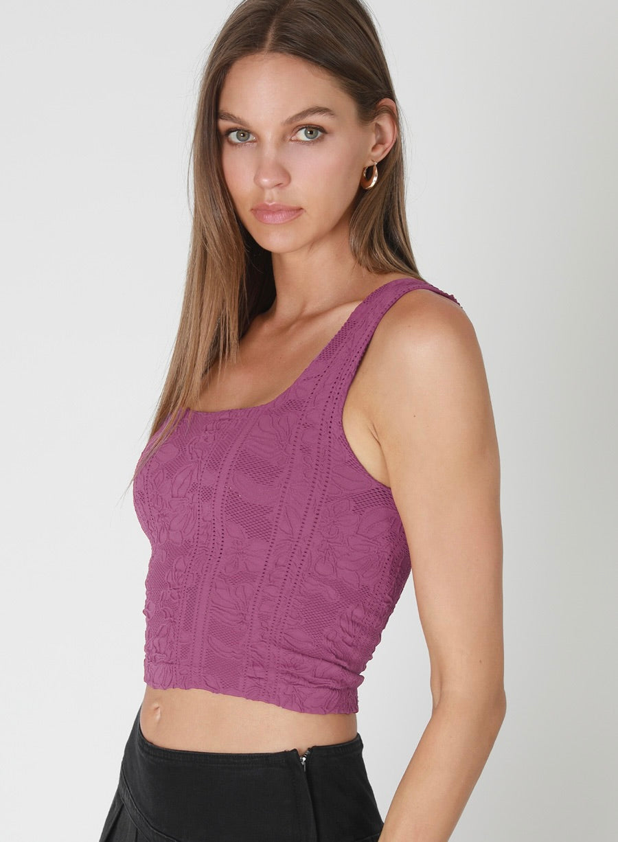 Stacie Double Lace Square Crop Tank
