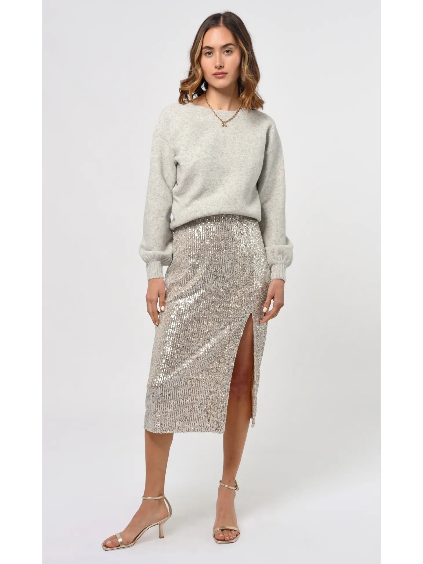 Karla Sequins Midi Skirt