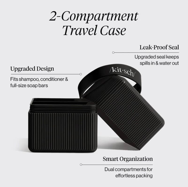 2-Compartment Travel Case - Black - sanitystyle