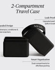 2-Compartment Travel Case - Black - sanitystyle