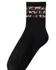 WOMAN ANIMAL LEOPARD HALF CREW THROWBACK SOCKS - sanitystyle