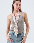 Striped Satin Silky Skinny Scarf