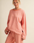 Striped Cotton Knit Oversized Top