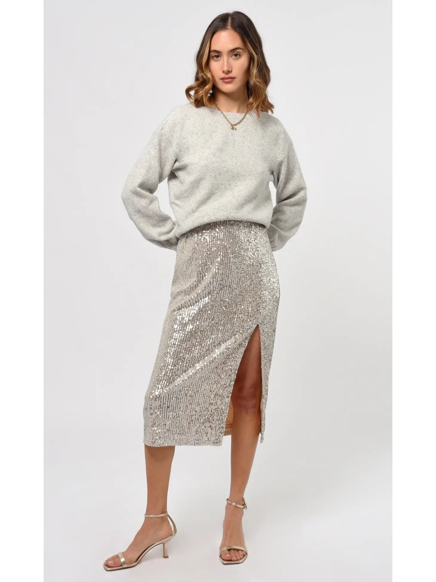 Karla Sequins Midi Skirt