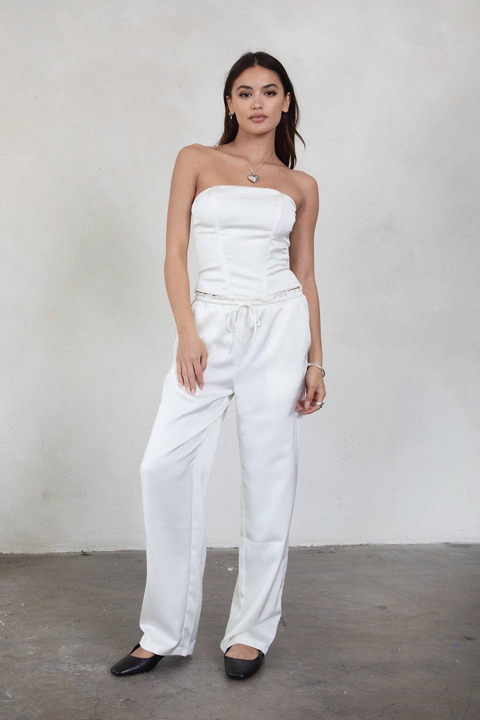 Julyana Stretch Satin Pants Set