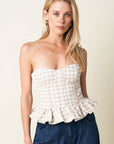 Noelle Peplum Strapless Top