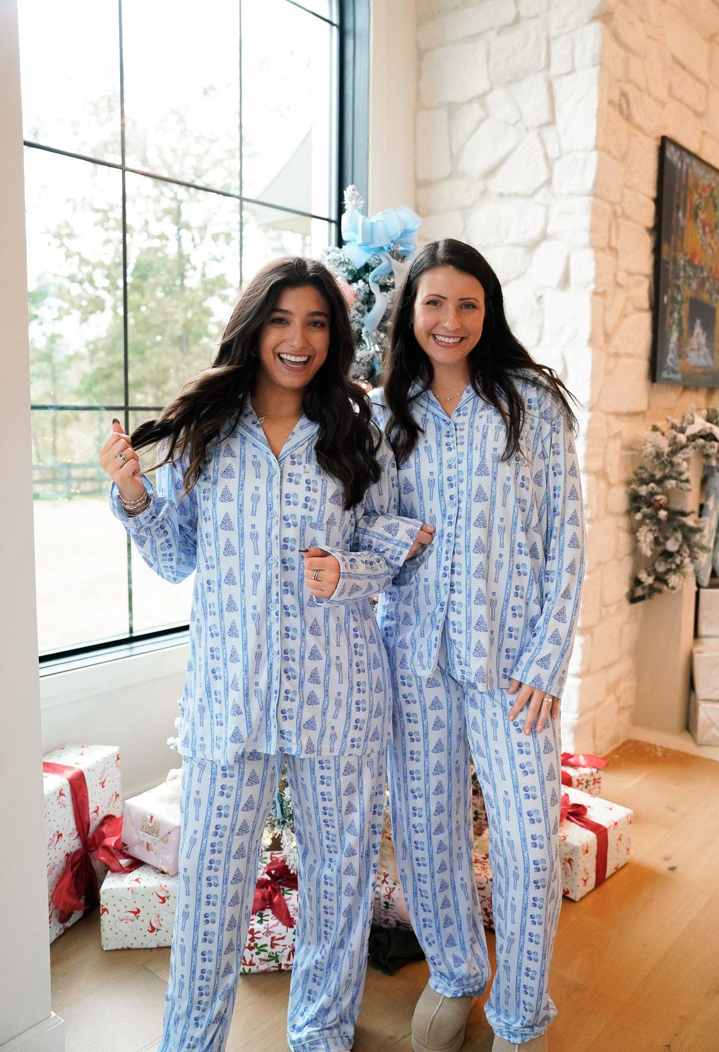 Blue Christmas Pajama Set