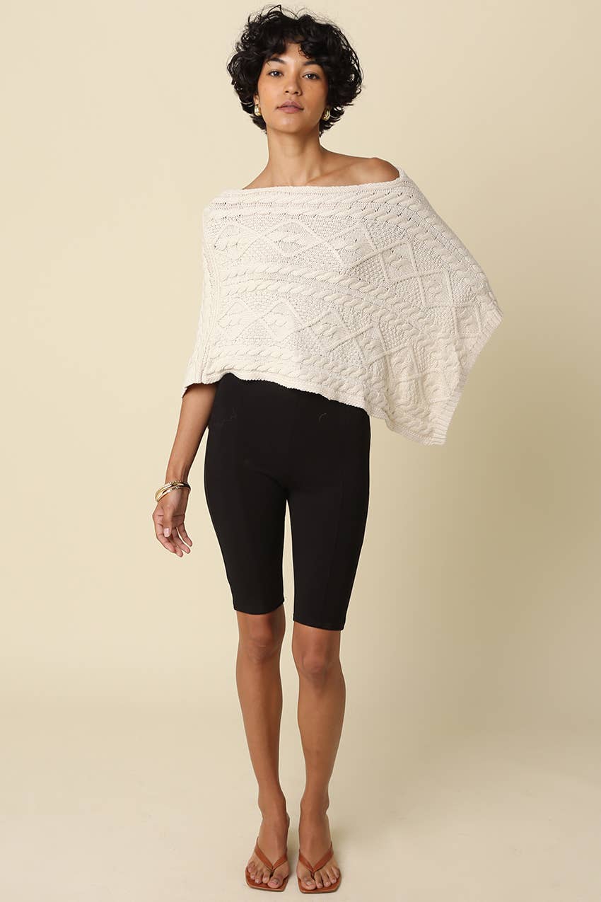 Margo Textured Knit Poncho Top
