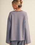 Striped Cotton Knit Oversized Top