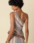 Gia One-Shoulder Stripe Top