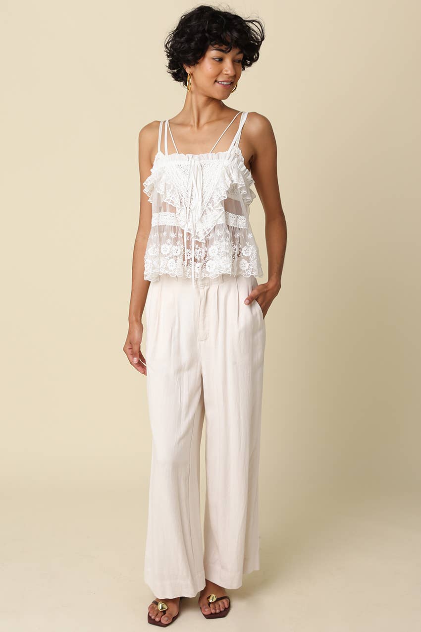 Bianca Lace Ruffle Camisole Top