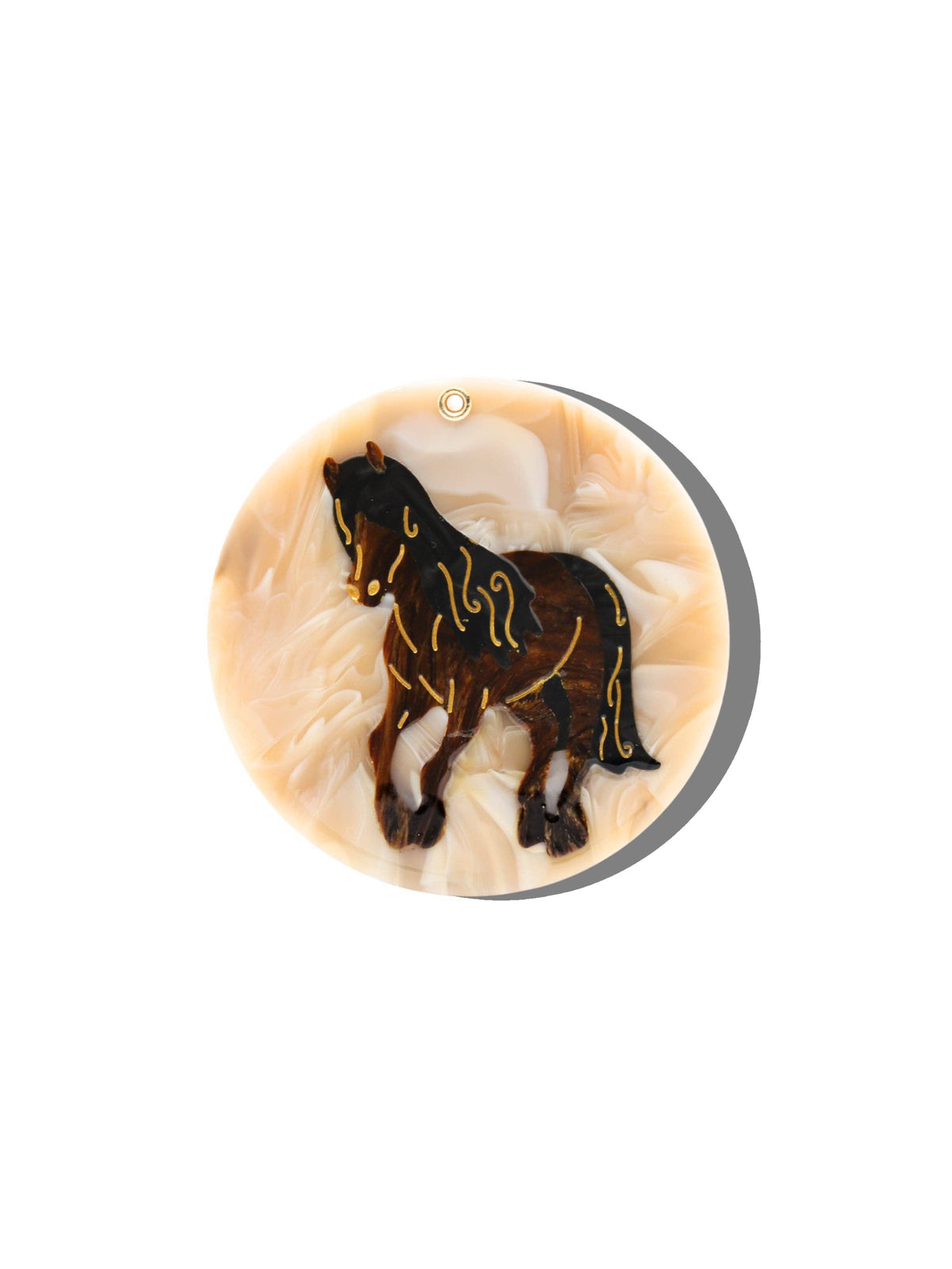 Hand-painted Horse Compact Mirror | Eco-Friendly