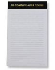 To Complete After Coffee - Lined Notepad - Perforated Sheets - Black