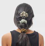 Assorted Textured Scrunchies 5pc Set - Eucalyptus