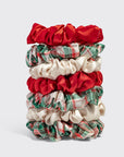 Holiday Ruched Satin Scrunchies 7pc Set