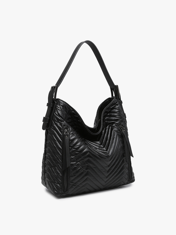 Alexa Chevron/Nylon 2-in-1 Hobo Bag