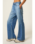 Ainsley Denim Terry Pants- Blue Denim