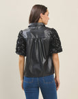 Tessa 3D Flower Sleeve Top
