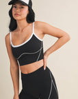 Quinn Contrast Top- Black