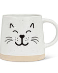 Wide Base Mug with Cat Face