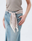 Striped Satin Silky Skinny Scarf