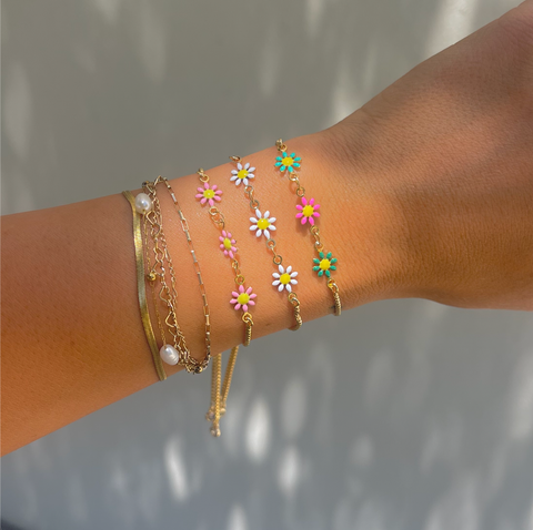 Daisy Gold Slider Bracelets