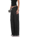 Lucy in the Sky Straight Sequin Pants in Black
