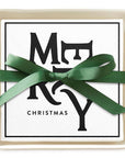 Ceramic Napkin Tray + Napkins - Merry Christmas