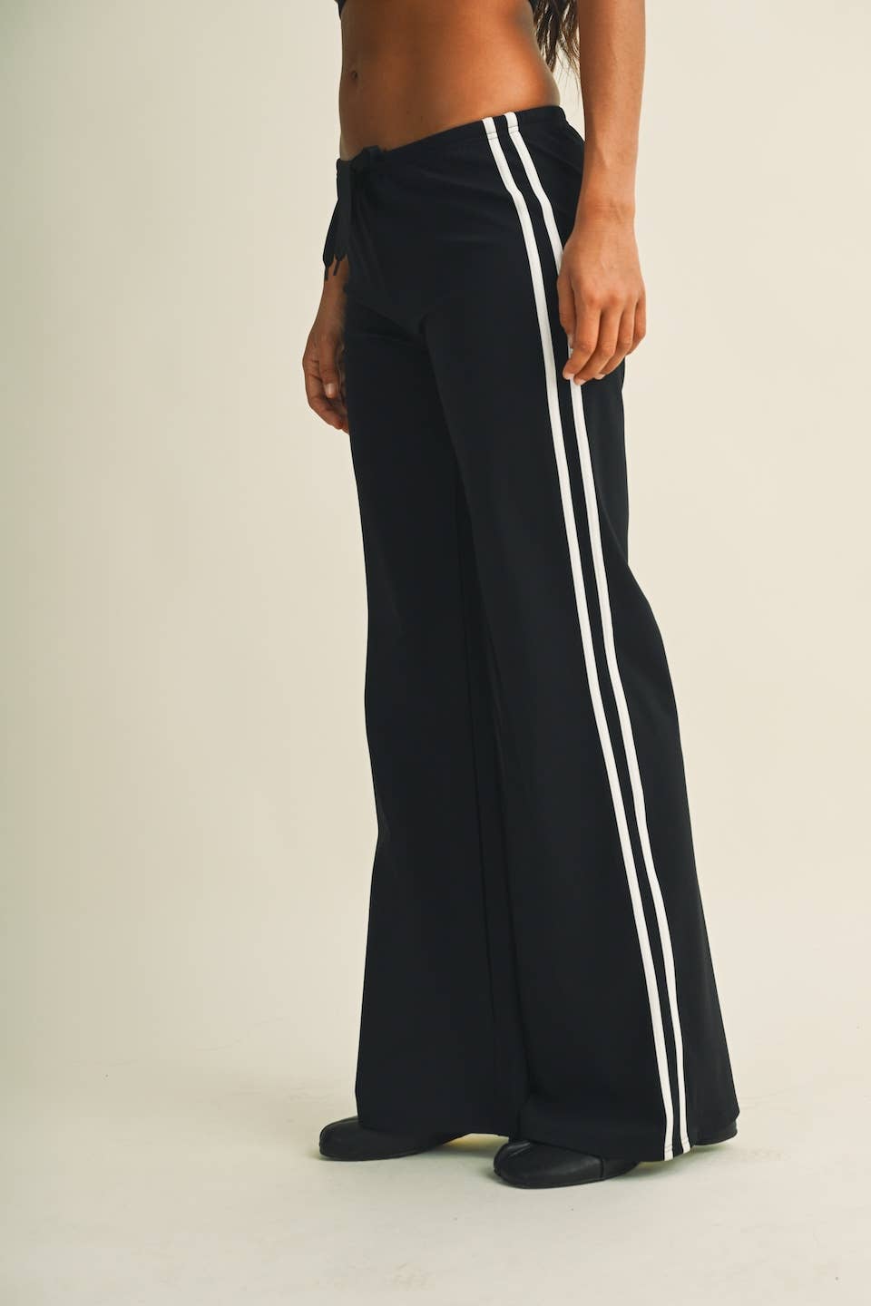 Side Stripe Low Waist Straight Leg Pants