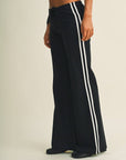 Side Stripe Low Waist Straight Leg Pants