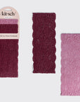 Wide Lace Elastic Headbands 2pc Set - Cherry Lacquer & Dusty Pink